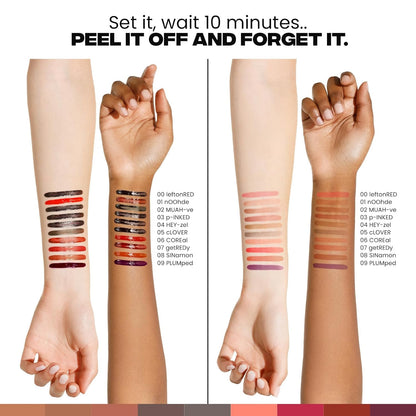 Lip Liner STAY-N Peel off Lip Stain — Long Lasting Matte Lip Tattoo Transfer Proof Lipstain Infused with Hyaluronic Acid & Vitamin E for All Skin Types — Vegan & Cruelty-Free, P-Inked