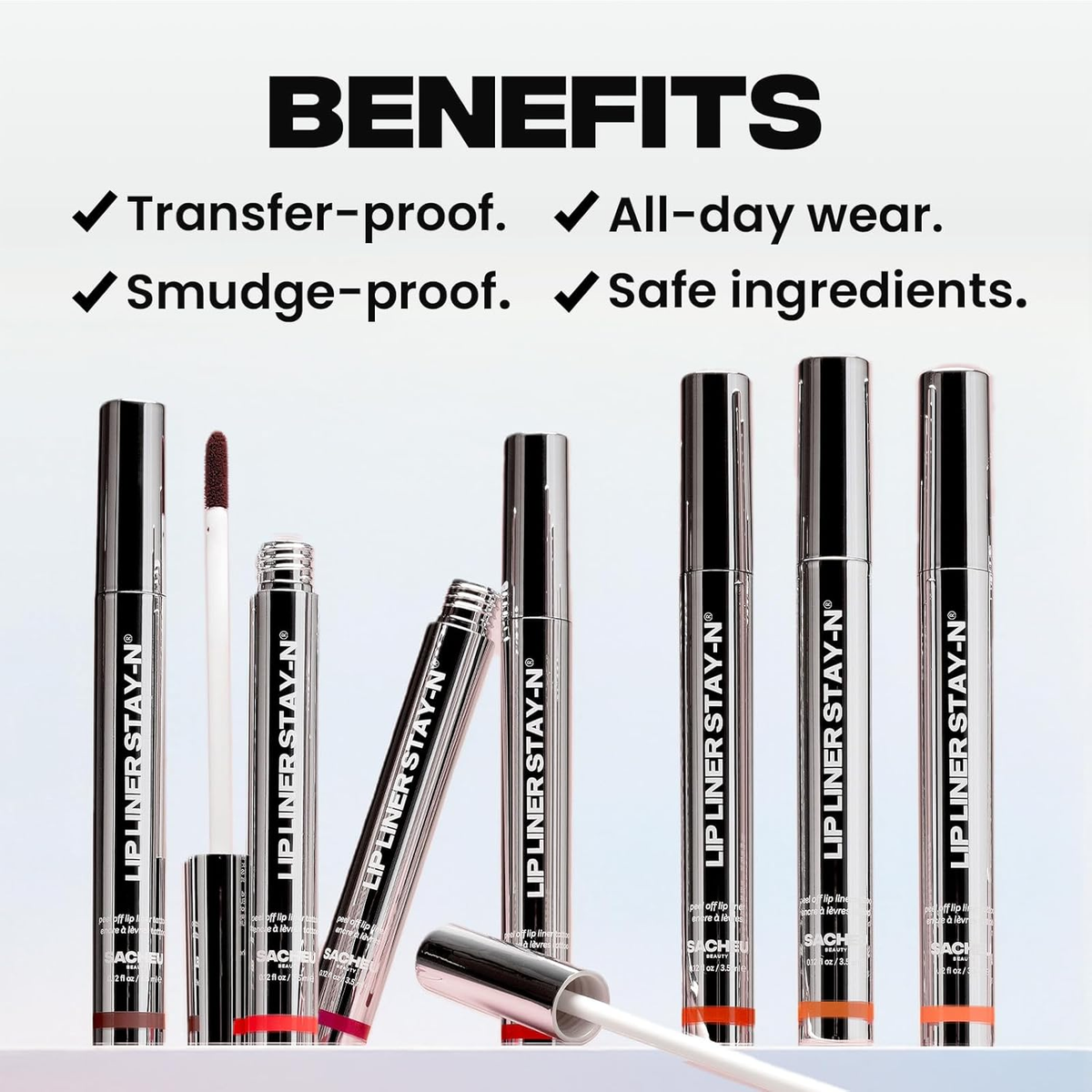Lip Liner STAY-N Peel off Lip Stain — Long Lasting Matte Lip Tattoo Transfer Proof Lipstain Infused with Hyaluronic Acid & Vitamin E for All Skin Types — Vegan & Cruelty-Free, P-Inked