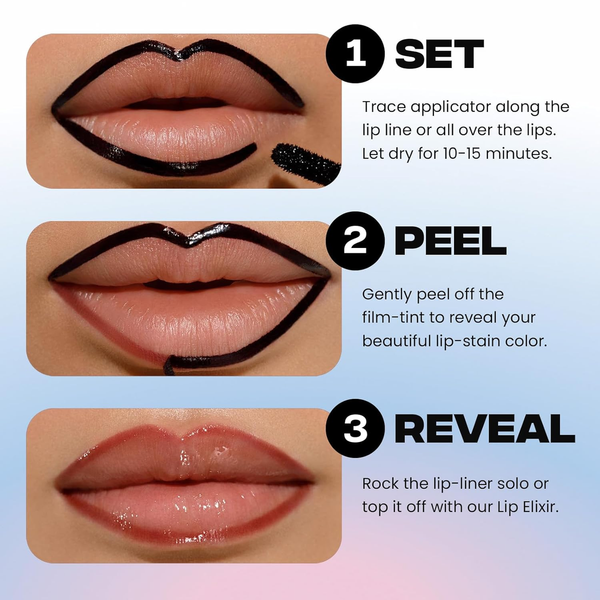 Lip Liner STAY-N Peel off Lip Stain — Long Lasting Matte Lip Tattoo Transfer Proof Lipstain Infused with Hyaluronic Acid & Vitamin E for All Skin Types — Vegan & Cruelty-Free, P-Inked